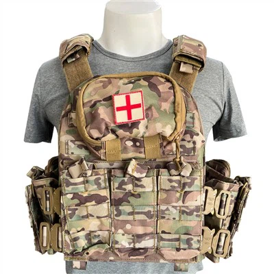 Tactical Molle Pelepasan Pantas Buckles Vest Dengan Beg Sisi Cummerbund